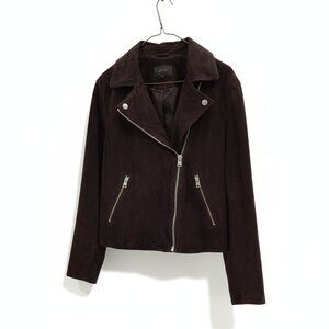 Quince 100% Goat Suede Biker Jacket – Charcoal Black – Size L